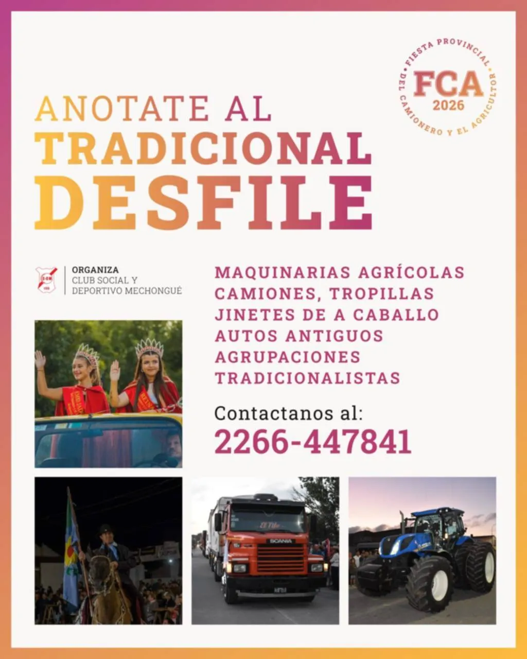 FIESTA PROVINCIAL DEL CAMIONERO Y EL AGRICULTOR - 13 14 Y 15 FEB 2026 - desfile