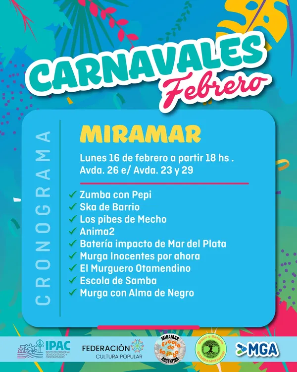 CULTURA MGA - Cronograma MIRAMAR - 16 Feb 2026