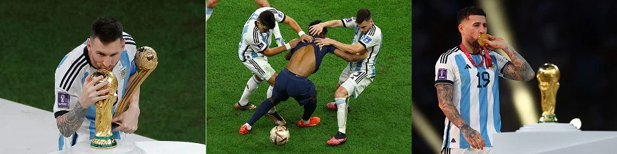 1. Messi. 2. Acuña y Tagliafico. 3. Otamendi. Mundiales