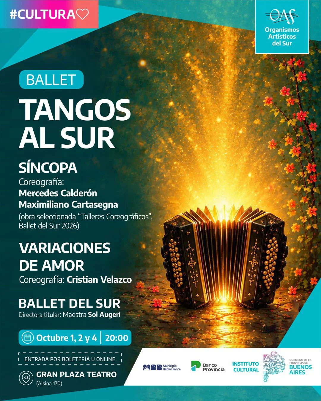 FB Sep 1,2 y 4 - Tangos al Sur, BdS, Augeri, Gran Plaza