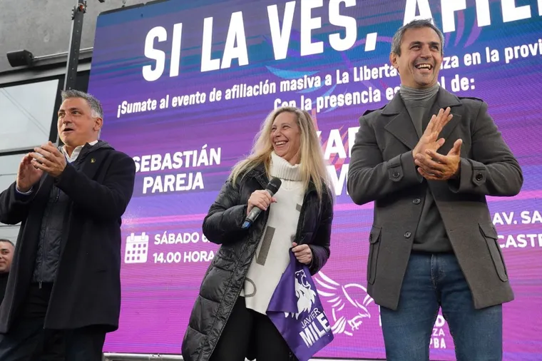 karina-milei-sebastian-pareja-y-martin-menem-la-libertad-avanza