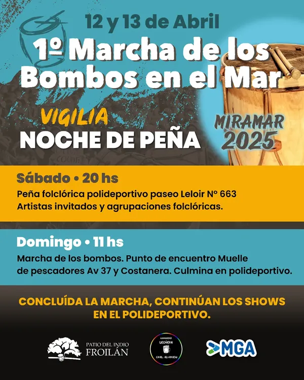 MARCHA DE LOS BOMBOS EN EL MAR - Vigilia Noche de Peña 12 Abril 2025