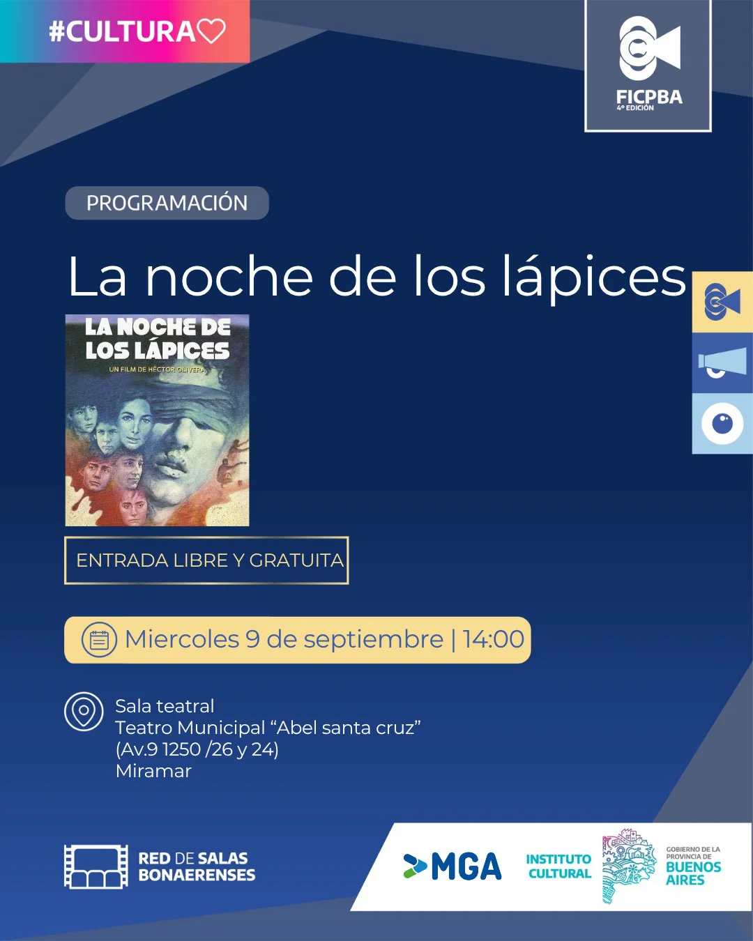 CICLO CINE PBA - La Noche de los Lápices - Miérc 09 Sept 2026
