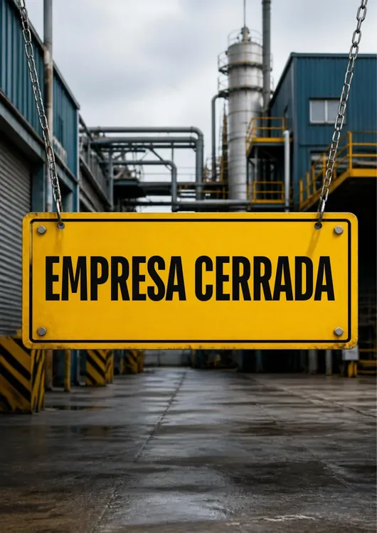 Cartel de empresa cerrada